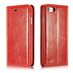 Custodia Portafoglio In Pelle Cover con Supporto T01 per Apple iPhone 7 Rosso