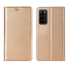 Custodia Portafoglio In Pelle Cover con Supporto T01 per Huawei Honor 30 Lite 5G Oro