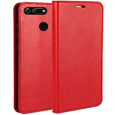 Custodia Portafoglio In Pelle Cover con Supporto T01 per Huawei Honor V20 Rosso