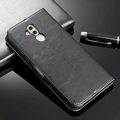 Custodia Portafoglio In Pelle Cover con Supporto T01 per Huawei Mate 20 Lite Nero
