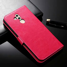 Custodia Portafoglio In Pelle Cover con Supporto T01 per Huawei Mate 20 Lite Rosso