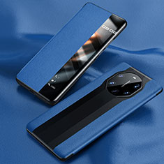 Custodia Portafoglio In Pelle Cover con Supporto T01 per Huawei Mate 40 RS Blu