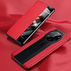 Custodia Portafoglio In Pelle Cover con Supporto T01 per Huawei Mate 40 RS Rosso