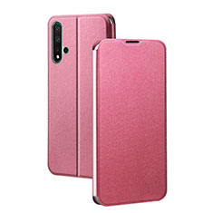 Custodia Portafoglio In Pelle Cover con Supporto T01 per Huawei Nova 5 Rosa