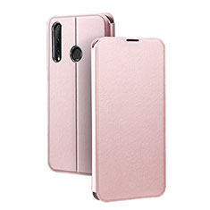 Custodia Portafoglio In Pelle Cover con Supporto T01 per Huawei P Smart+ Plus (2019) Oro Rosa