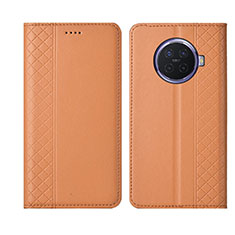 Custodia Portafoglio In Pelle Cover con Supporto T01 per Oppo Ace2 Arancione