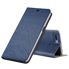 Custodia Portafoglio In Pelle Cover con Supporto T01 per Oppo R15X Blu