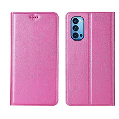 Custodia Portafoglio In Pelle Cover con Supporto T01 per Oppo Reno4 Pro 5G Rosa