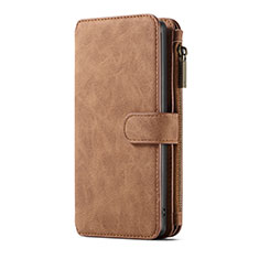 Custodia Portafoglio In Pelle Cover con Supporto T01 per Samsung Galaxy Note 10 Plus Marrone