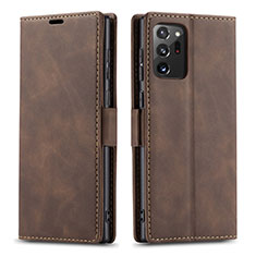 Custodia Portafoglio In Pelle Cover con Supporto T01 per Samsung Galaxy Note 20 Ultra 5G Marrone