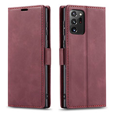 Custodia Portafoglio In Pelle Cover con Supporto T01 per Samsung Galaxy Note 20 Ultra 5G Rosso Rosa
