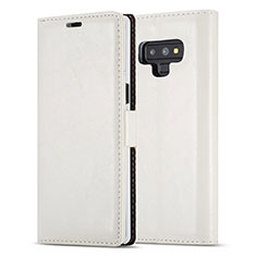 Custodia Portafoglio In Pelle Cover con Supporto T01 per Samsung Galaxy Note 9 Bianco