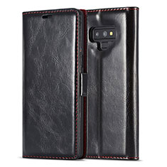 Custodia Portafoglio In Pelle Cover con Supporto T01 per Samsung Galaxy Note 9 Nero