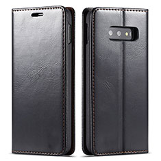 Custodia Portafoglio In Pelle Cover con Supporto T01 per Samsung Galaxy S10e Nero