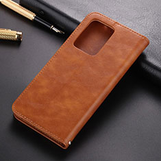 Custodia Portafoglio In Pelle Cover con Supporto T01 per Samsung Galaxy S20 Ultra 5G Arancione