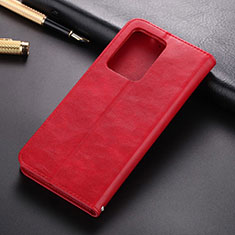 Custodia Portafoglio In Pelle Cover con Supporto T01 per Samsung Galaxy S20 Ultra Rosso