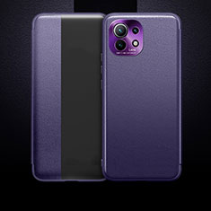 Custodia Portafoglio In Pelle Cover con Supporto T01 per Xiaomi Mi 11 Lite 4G Viola