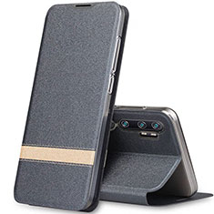 Custodia Portafoglio In Pelle Cover con Supporto T01 per Xiaomi Mi Note 10 Grigio