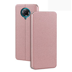 Custodia Portafoglio In Pelle Cover con Supporto T01 per Xiaomi Poco F2 Pro Oro Rosa