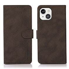 Custodia Portafoglio In Pelle Cover con Supporto T02 per Apple iPhone 14 Marrone