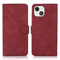 Custodia Portafoglio In Pelle Cover con Supporto T02 per Apple iPhone 14 Plus Rosso