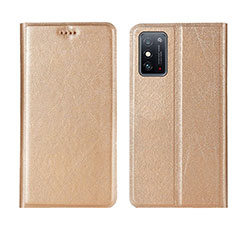 Custodia Portafoglio In Pelle Cover con Supporto T02 per Huawei Honor X10 Max 5G Oro