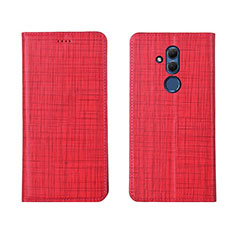 Custodia Portafoglio In Pelle Cover con Supporto T02 per Huawei Mate 20 Lite Rosso