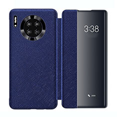 Custodia Portafoglio In Pelle Cover con Supporto T02 per Huawei Mate 30 Blu