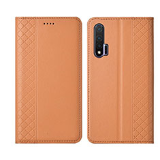 Custodia Portafoglio In Pelle Cover con Supporto T02 per Huawei Nova 6 5G Arancione
