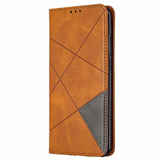 Custodia Portafoglio In Pelle Cover con Supporto T02 per Huawei P Smart (2020) Arancione