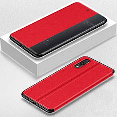 Custodia Portafoglio In Pelle Cover con Supporto T02 per Huawei P20 Rosso