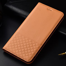 Custodia Portafoglio In Pelle Cover con Supporto T02 per OnePlus 7T Pro Arancione