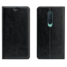Custodia Portafoglio In Pelle Cover con Supporto T02 per OnePlus 8 Nero