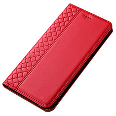 Custodia Portafoglio In Pelle Cover con Supporto T02 per Samsung Galaxy A90 4G Rosso