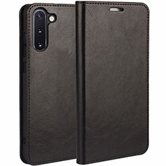 Custodia Portafoglio In Pelle Cover con Supporto T02 per Samsung Galaxy Note 10 Nero