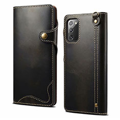 Custodia Portafoglio In Pelle Cover con Supporto T02 per Samsung Galaxy Note 20 5G Nero
