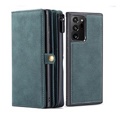 Custodia Portafoglio In Pelle Cover con Supporto T02 per Samsung Galaxy Note 20 Ultra 5G Verde Notte