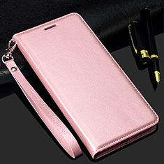 Custodia Portafoglio In Pelle Cover con Supporto T02 per Samsung Galaxy S20 Oro Rosa
