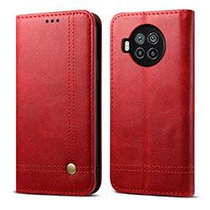 Custodia Portafoglio In Pelle Cover con Supporto T02 per Xiaomi Mi 10i 5G Rosso