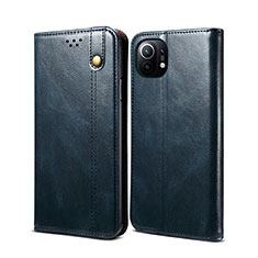 Custodia Portafoglio In Pelle Cover con Supporto T02 per Xiaomi Mi 11 5G Blu