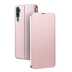 Custodia Portafoglio In Pelle Cover con Supporto T02 per Xiaomi Mi Note 10 Oro Rosa