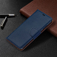 Custodia Portafoglio In Pelle Cover con Supporto T02 per Xiaomi Redmi Note 9 Blu