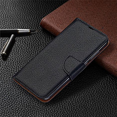 Custodia Portafoglio In Pelle Cover con Supporto T02 per Xiaomi Redmi Note 9 Nero