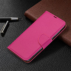 Custodia Portafoglio In Pelle Cover con Supporto T02 per Xiaomi Redmi Note 9 Rosa Caldo