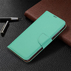 Custodia Portafoglio In Pelle Cover con Supporto T02 per Xiaomi Redmi Note 9 Verde