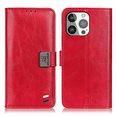 Custodia Portafoglio In Pelle Cover con Supporto T03 per Apple iPhone 13 Pro Rosso