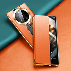 Custodia Portafoglio In Pelle Cover con Supporto T03 per Huawei Mate 40E 4G Arancione