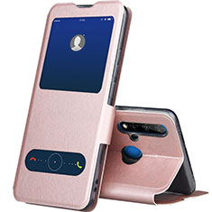 Custodia Portafoglio In Pelle Cover con Supporto T03 per Huawei Nova 5i Oro Rosa
