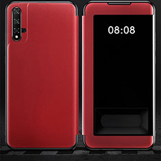 Custodia Portafoglio In Pelle Cover con Supporto T03 per Huawei Nova 5T Rosso
