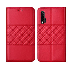 Custodia Portafoglio In Pelle Cover con Supporto T03 per Huawei Nova 6 5G Rosso
